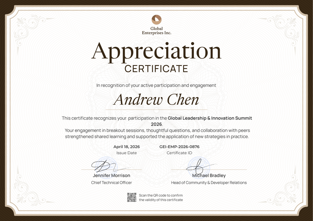 Participation Certificate of Appreciation Template for Leadership Summits - Landscape Participation Certificate of Appreciation Template for Leadership Summits - Landscape