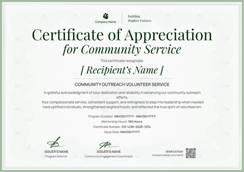 Certificate of Appreciation Template - Landscape Certificate of Appreciation Template - Landscape