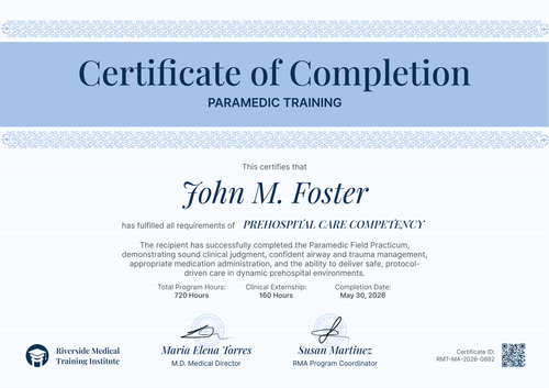 Serious and blue certificate of completion template Serious and blue certificate of completion template