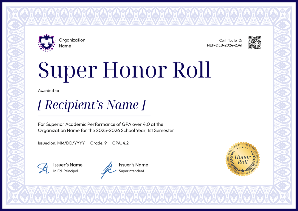 Free Editable Honor Roll Certificate Template – Landscape Free Editable Honor Roll Certificate Template – Landscape
