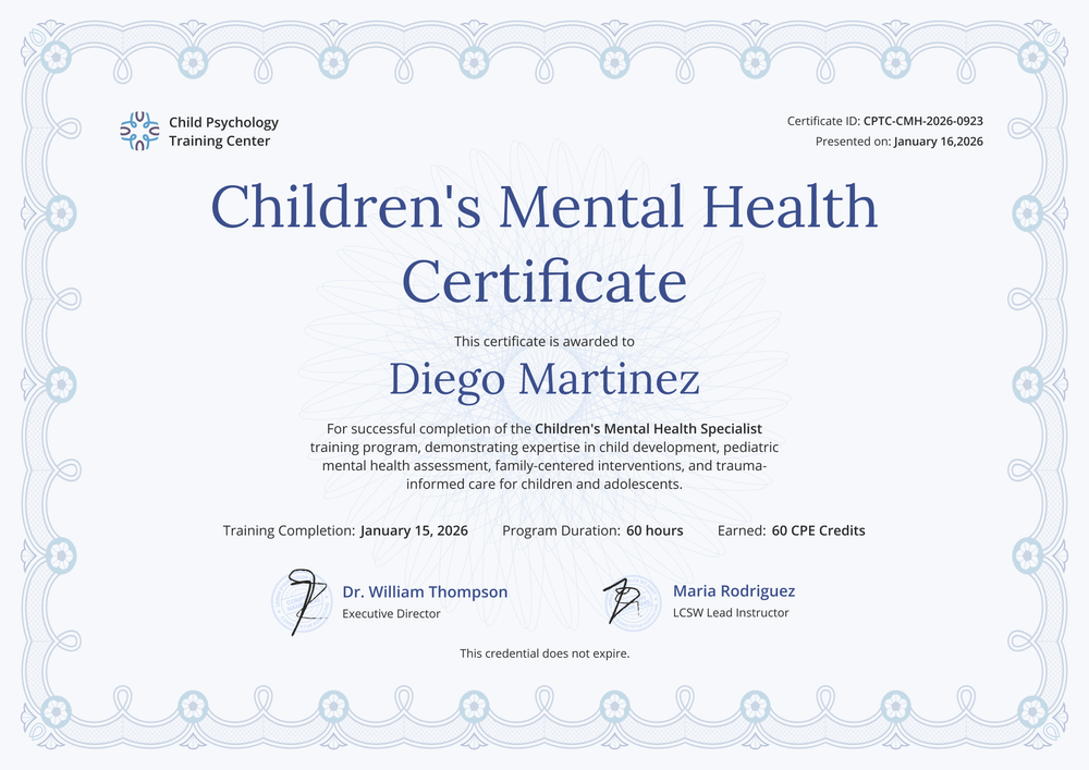 Free Children's Mental Health Certificate Template – Landscape Free Children's Mental Health Certificate Template – Landscape