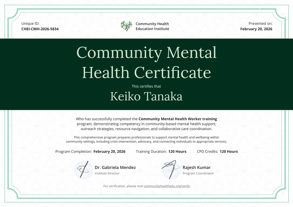Customize Online Community Mental Health Certificate Template - Landscape Customize Online Community Mental Health Certificate Template - Landscape