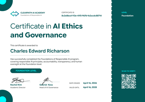 AI Ethics Foundation Certificate AI Ethics Foundation Certificate