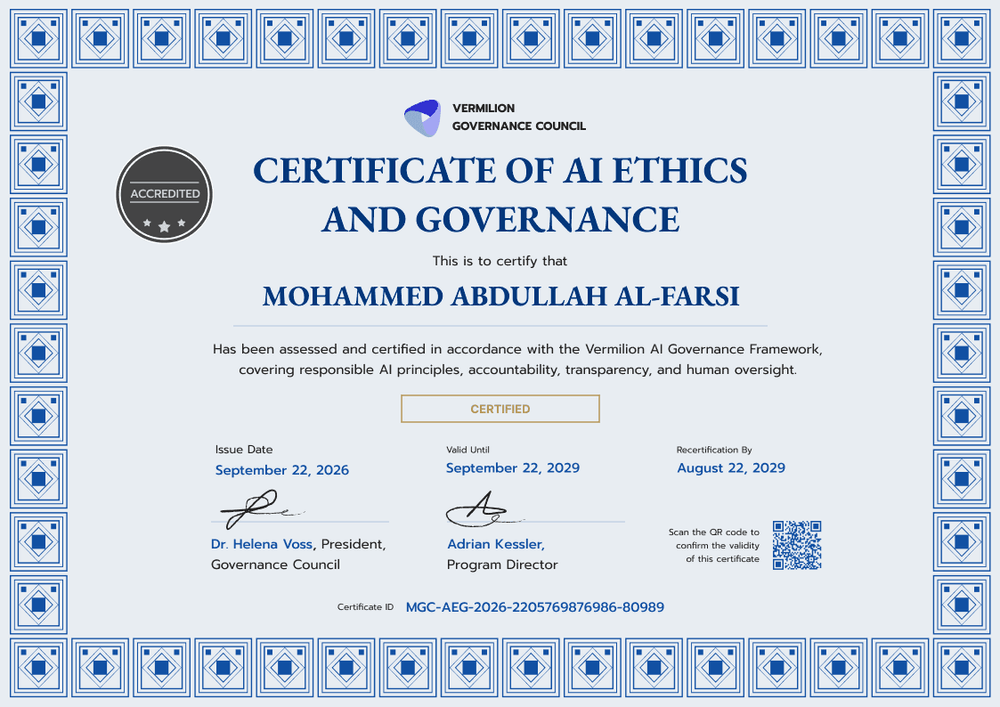 AI Ethics and Governance Certification AI Ethics and Governance Certification