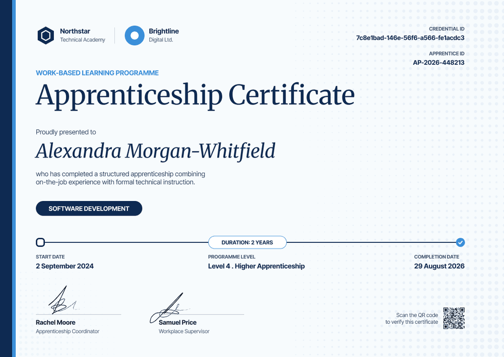 Software Development Apprenticeship Certificate Software Development Apprenticeship Certificate