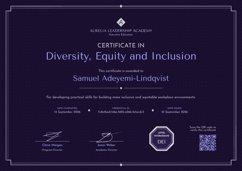 Certificate in Diversity, Equity and Inclusion Certificate in Diversity, Equity and Inclusion
